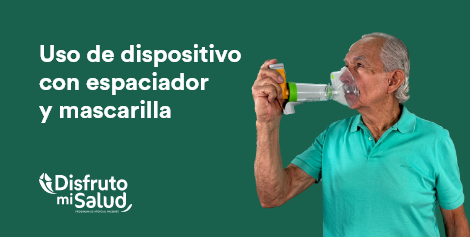 Uso de dispositivo con espaciador y mascarilla image